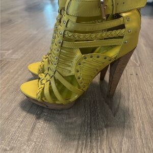 Aldo Vibrant Yellow Strappy Heels